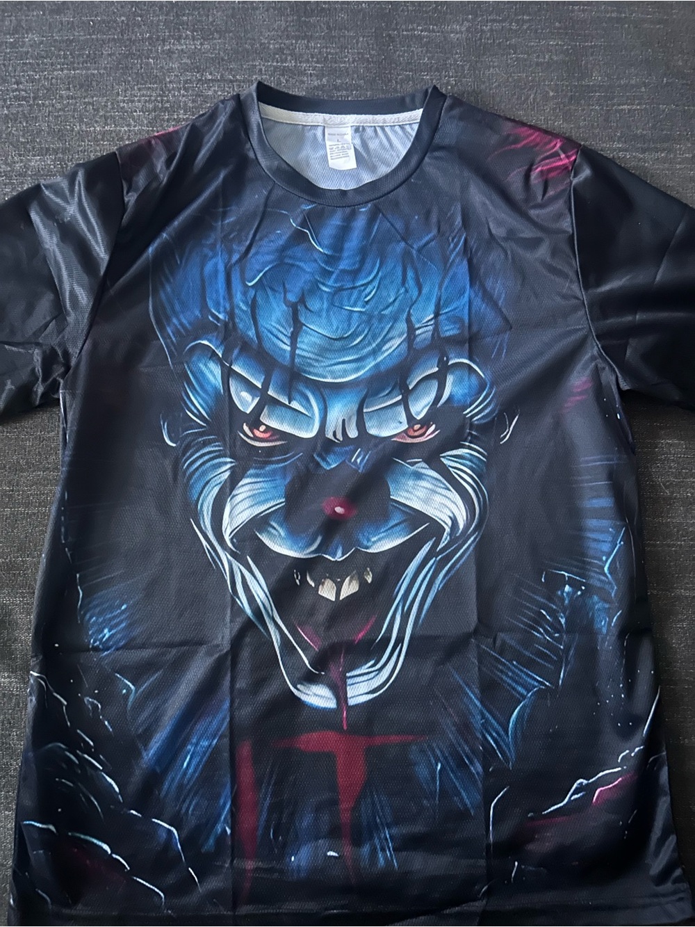 Men's Black Graphic Horror Clown Print Shirt